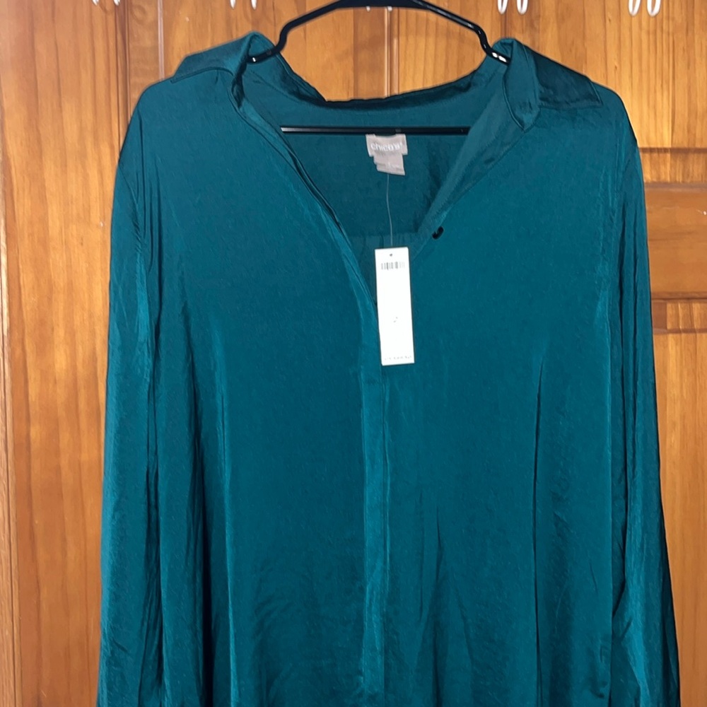 Chico’s Green Button Down - Brand New with Tags